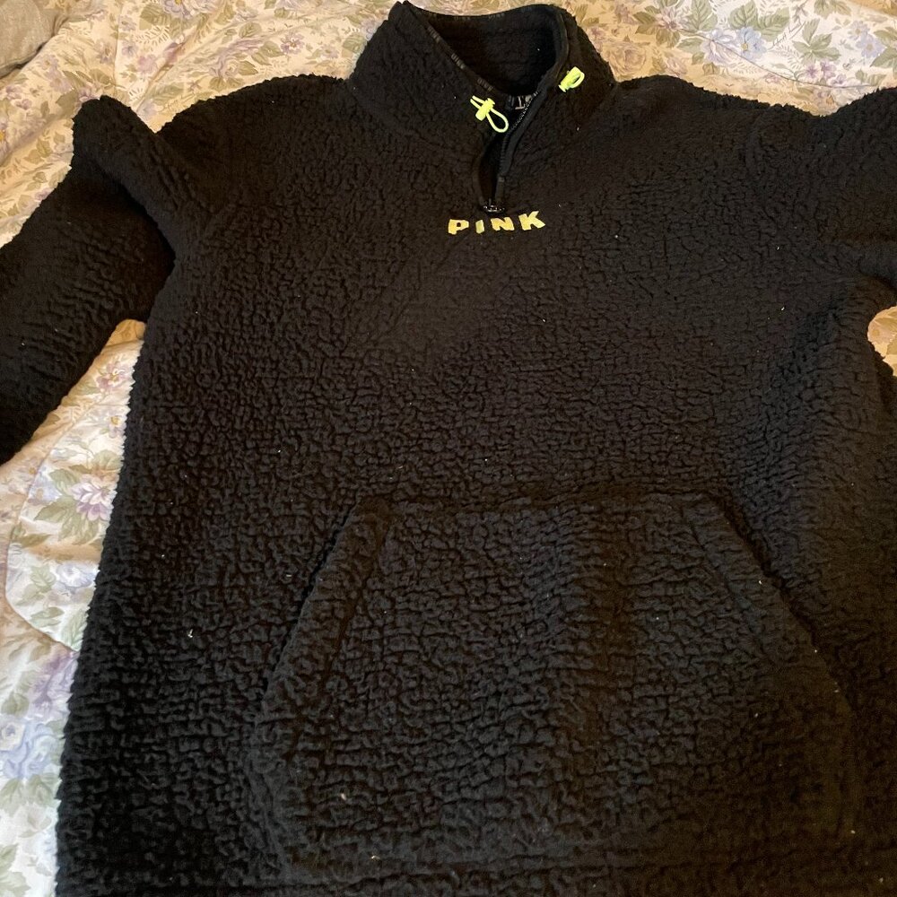 Pink Sherpa quarter zip pullover